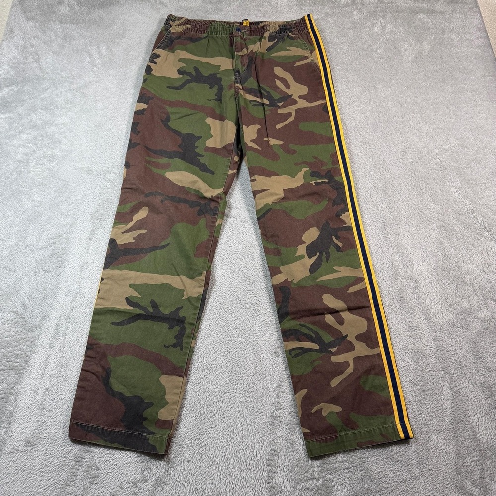 Polo Ralph Lauren Camo Pants Boys 18 (Fits 30x29) Green Twill Elastic Waist
